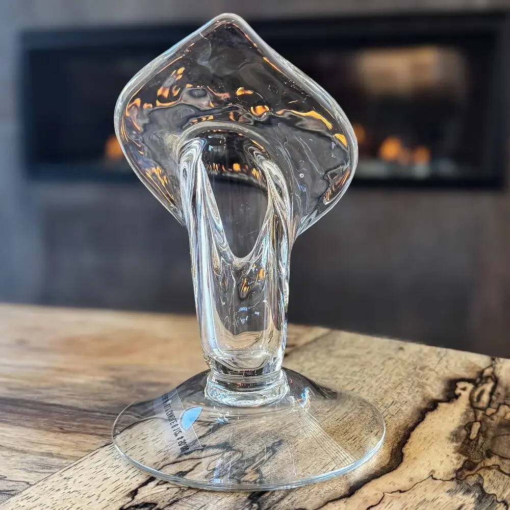 Cambridge HandBlown Clear Glass Jack in the Pulpit Calla Lily Vase/Candle Holder